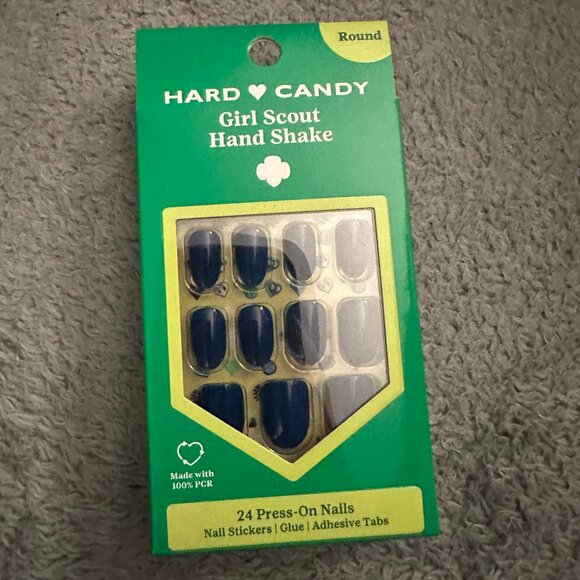 Hard Candy and Girl Scouts Press on nails medium round Blue new - Picture 1 of 5